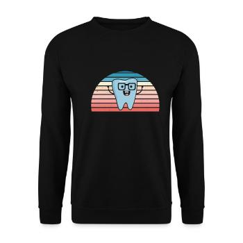 Hygienist Retro Sunset Dental Assistant - Unisex Pullover - Schwarz - Vorne - Alina (178cm) & Michal (187cm)