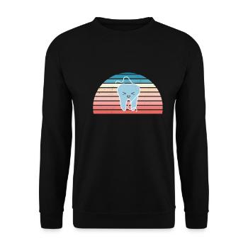 Hygienist Retro Sunset Dental Assistant - Unisex Pullover - Schwarz - Vorne - Alina (178cm) & Michal (187cm)
