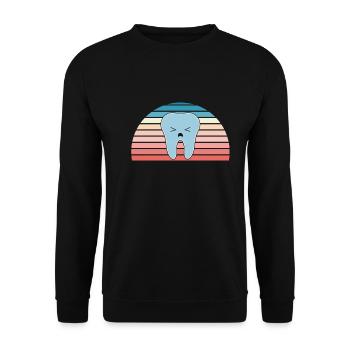 Hygienist Retro Sunset Dental Assistant - Unisex Pullover - Schwarz - Vorne - Alina (178cm) & Michal (187cm)