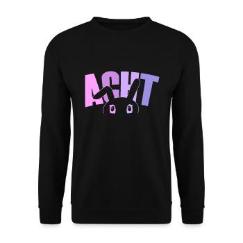 8. Geburtstag Mädchen 8 Jahre alt Hase Häschen - Unisex Pullover - Schwarz - Vorne - Alina (178cm) & Michal (187cm)