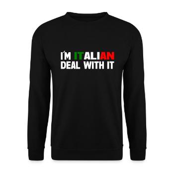 I´m italian deal with it - Unisex Pullover - Schwarz - Vorne - Alina (178cm) & Michal (187cm)