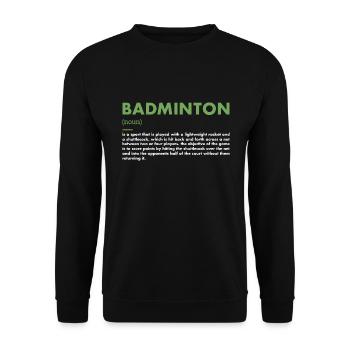 Sport Definition Badminton - Unisex Pullover - Schwarz - Vorne - Alina (178cm) & Michal (187cm)