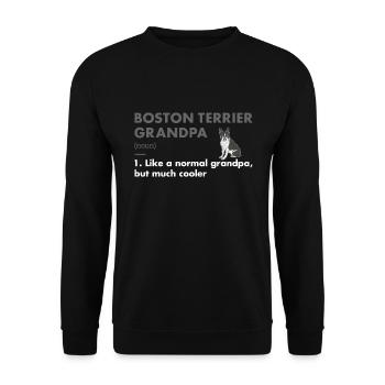 Boston Terrier Grandpa Definition - Unisex Sweatshirt - black - Front - Alina (178cm) & Michal (187cm)