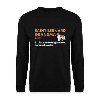Saint Bernard Grand-mère Définition - Sweat-shirt Unisexe - noir - Devant - Alina (178cm) & Michal (187cm)