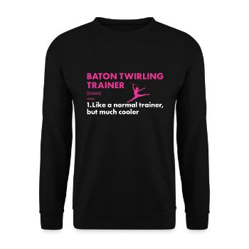 Baton Twirler Trainer Definition Baton Twirling - Unisex Sweatshirt - black - Front - Alina (178cm) & Michal (187cm)