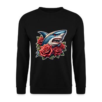 Roses de requin - Sweat-shirt Unisexe - noir - Devant - Alina (178cm) & Michal (187cm)