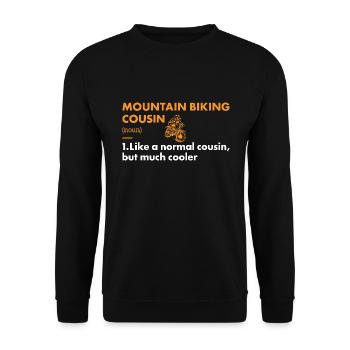 Biker Cousin Definition Mountain Biking - Unisex Sweatshirt - black - Front - Alina (178cm) & Michal (187cm)