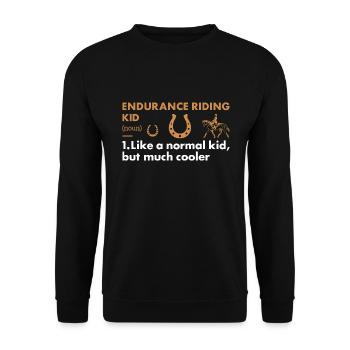 Rider Kid Definition Endurance Riding - Unisex Pullover - Schwarz - Vorne - Alina (178cm) & Michal (187cm)