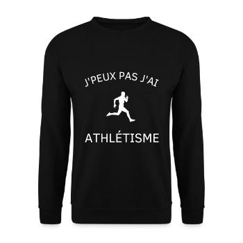 j'peux pas j'ai athlétisme ! cadeau biathlon - Sweat-shirt Unisexe - noir - Devant - Alina (178cm) & Michal (187cm)