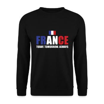France Today Tomorrow Alaways France Rugby - Unisex Pullover - Schwarz - Vorne - Alina (178cm) & Michal (187cm)