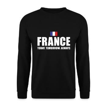France Today Tomorrow Alaways France Rugby - Unisex Pullover - Schwarz - Vorne - Alina (178cm) & Michal (187cm)