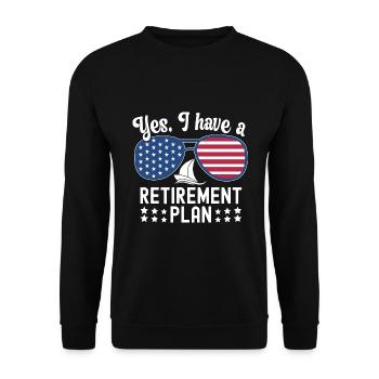 Sailing Retirement Plan Retired Sailor Sailboat - Unisex Sweatshirt - black - Front - Alina (178cm) & Michal (187cm)