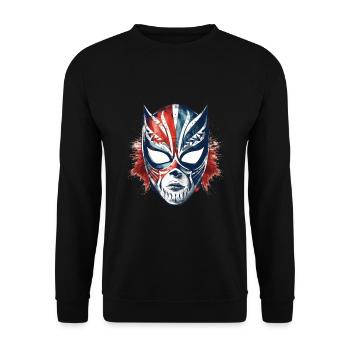 Lucha Libre Mexikanische Wrestling Maske Luchador - Unisex Pullover - Schwarz - Vorne - Alina (178cm) & Michal (187cm)