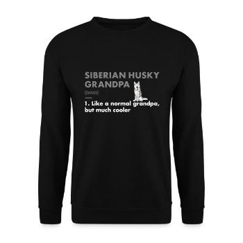 Siberian Husky Grandpa Definition - Unisex Sweatshirt - black - Front - Alina (178cm) & Michal (187cm)