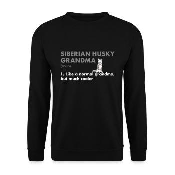 Siberian Husky Grandma Definition - Unisex Sweatshirt - black - Front - Alina (178cm) & Michal (187cm)