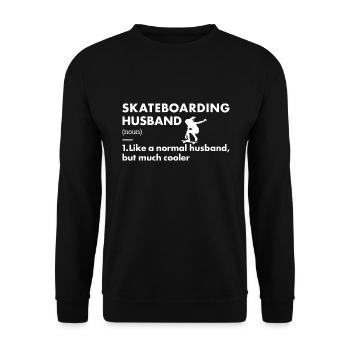 Sport Husband Skateboarding - Unisex Pullover - Schwarz - Vorne - Alina (178cm) & Michal (187cm)