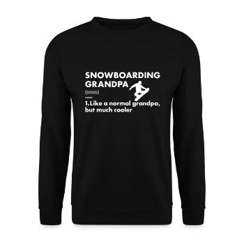 Sport Grandpa Snowboarding - Unisex Pullover - Schwarz - Vorne - Alina (178cm) & Michal (187cm)