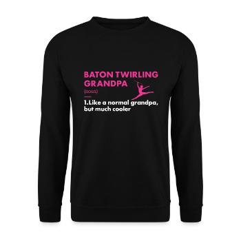 Baton Twirler Grandpa Definition Baton Twirling - Unisex Sweatshirt - black - Front - Alina (178cm) & Michal (187cm)