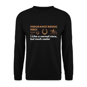 Rider Niece Definition Endurance Riding - Unisex Pullover - Schwarz - Vorne - Alina (178cm) & Michal (187cm)