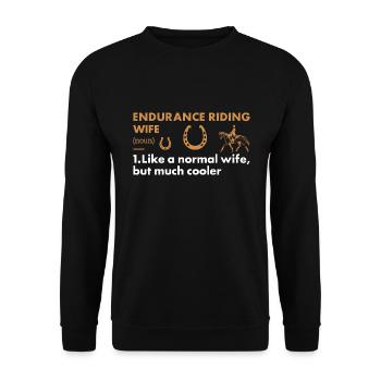Rider Wife Definition Endurance Riding - Unisex Pullover - Schwarz - Vorne - Alina (178cm) & Michal (187cm)