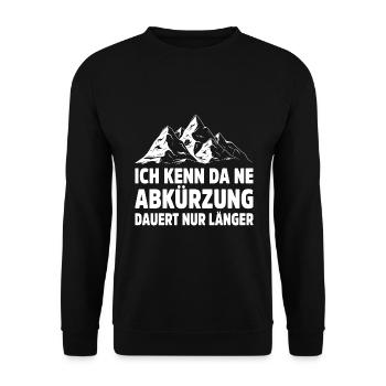 Wandern Geschenkidee Wanderer Berge Trekking - Unisex Pullover - Schwarz - Vorne - Alina (178cm) & Michal (187cm)