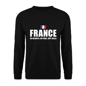France Pas de casques pas de coussinets juste des ballons France Rugby - Sweat-shirt Unisexe - noir - Devant - Alina (178cm) & Michal (187cm)