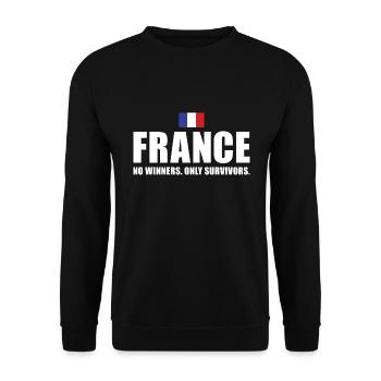 France Pas de vainqueurs seulement des survivants France Rugby - Sweat-shirt Unisexe - noir - Devant - Alina (178cm) & Michal (187cm)