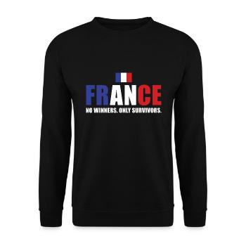 France Pas de vainqueurs seulement des survivants France Rugby - Sweat-shirt Unisexe - noir - Devant - Alina (178cm) & Michal (187cm)
