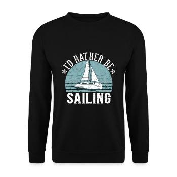 Catamaran captain I would rather sail catamaran - Unisex Sweatshirt - black - Front - Alina (178cm) & Michal (187cm)