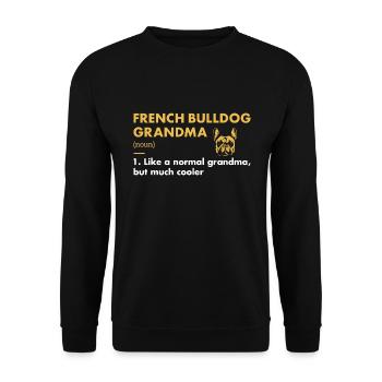 Définition de grand-mère bouledogue française - Sweat-shirt Unisexe - noir - Devant - Alina (178cm) & Michal (187cm)