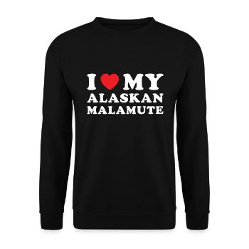 I Love My Alaskan Malamute - Unisex Sweatshirt - black - Front - Alina (178cm) & Michal (187cm)