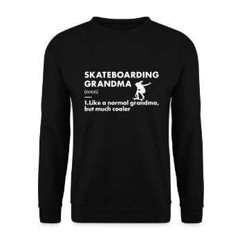 Sport Grandma Skateboarding - Unisex Pullover - Schwarz - Vorne - Alina (178cm) & Michal (187cm)