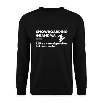 Sport Grandma Snowboarding - Unisex Pullover - Schwarz - Vorne - Alina (178cm) & Michal (187cm)