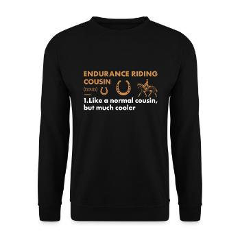 Rider Cousin Definition Endurance Riding - Unisex Pullover - Schwarz - Vorne - Alina (178cm) & Michal (187cm)