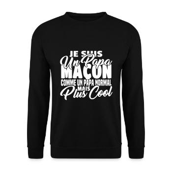 Papa maçon mais plus cool - Sweat-shirt Unisexe - noir - Devant - Alina (178cm) & Michal (187cm)