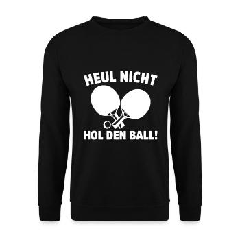 Tischtennisspieler Geschenk Ping Pong Tischtennis - Unisex Pullover - Schwarz - Vorne - Alina (178cm) & Michal (187cm)