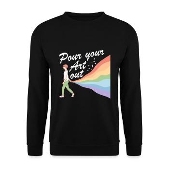 Art Teacher Funny Saying Art Course Art Class - Unisex Sweatshirt - black - Front - Alina (178cm) & Michal (187cm)