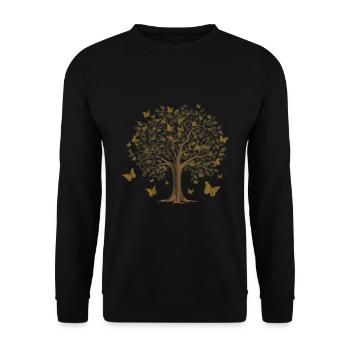 Papillon Arbre Papillons colorés Mouches - Sweat-shirt Unisexe - noir - Devant - Alina (178cm) & Michal (187cm)