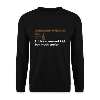 Doberman Pinscher Kid Definition - Unisex Sweatshirt - black - Front - Alina (178cm) & Michal (187cm)