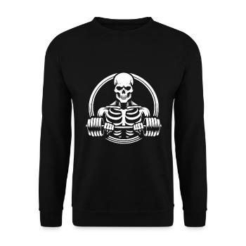 Gym Skeleton Skull Bodybuilder Motivation Sports - Unisex Sweatshirt - black - Front - Alina (178cm) & Michal (187cm)