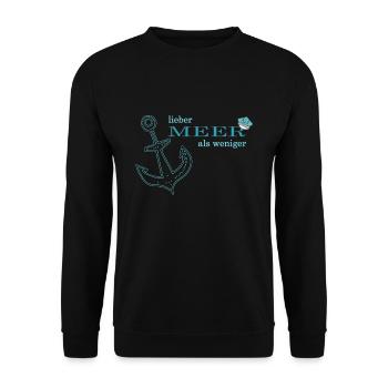 Meer ist besser als weniger - Unisex Pullover - Schwarz - Vorne - Alina (178cm) & Michal (187cm)