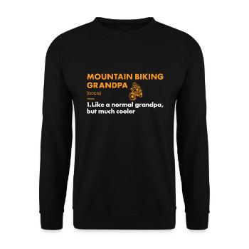 Biker Grandpa Definition Mountain Biking - Unisex Sweatshirt - black - Front - Alina (178cm) & Michal (187cm)