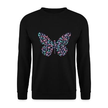 Butterflies in butterfly - Unisex Sweatshirt - black - Front - Alina (178cm) & Michal (187cm)