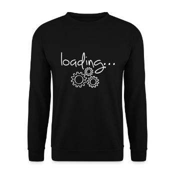 Engrenages, voir grand. de grandes idées. brainstorming - Sweat-shirt Unisexe - noir - Devant - Alina (178cm) & Michal (187cm)