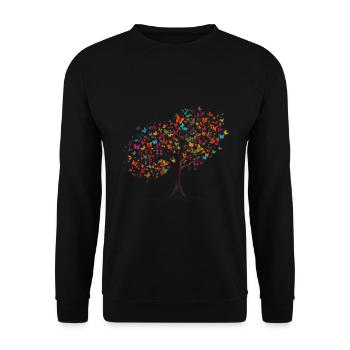Papillon Arbre Papillons colorés Mouches - Sweat-shirt Unisexe - noir - Devant - Alina (178cm) & Michal (187cm)