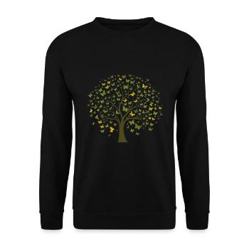Butterfly Tree Colorful Butterflies Flies - Unisex Sweatshirt - black - Front - Alina (178cm) & Michal (187cm)