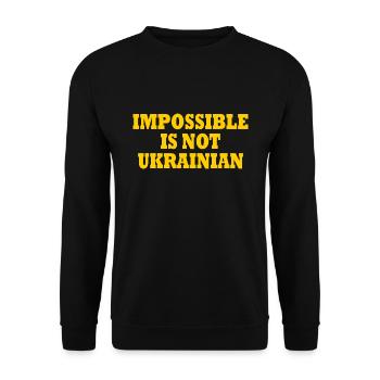 impossible is not ukrainian - ukraine - Sweat-shirt Unisexe - noir - Devant - Alina (178cm) & Michal (187cm)