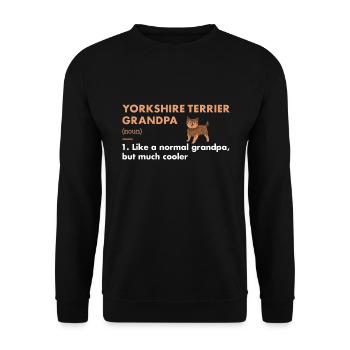Yorkshire Terrier Grandpa Définition - Sweat-shirt Unisexe - noir - Devant - Alina (178cm) & Michal (187cm)