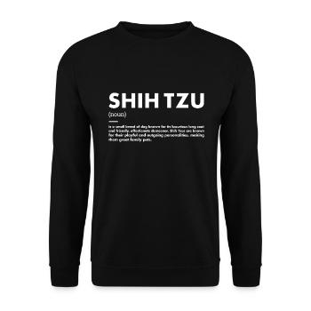 Shih Tzu Définition - Sweat-shirt Unisexe - noir - Devant - Alina (178cm) & Michal (187cm)