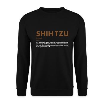 Shih Tzu Définition - Sweat-shirt Unisexe - noir - Devant - Alina (178cm) & Michal (187cm)